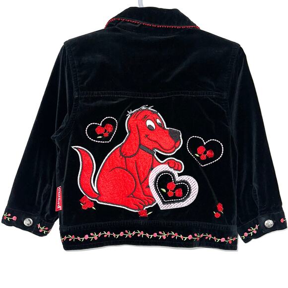 Rare Vintage Y2K Clifford The Big Red Dog Black Velour Scholastic Jacket Size 3T - Picture 9 of 13